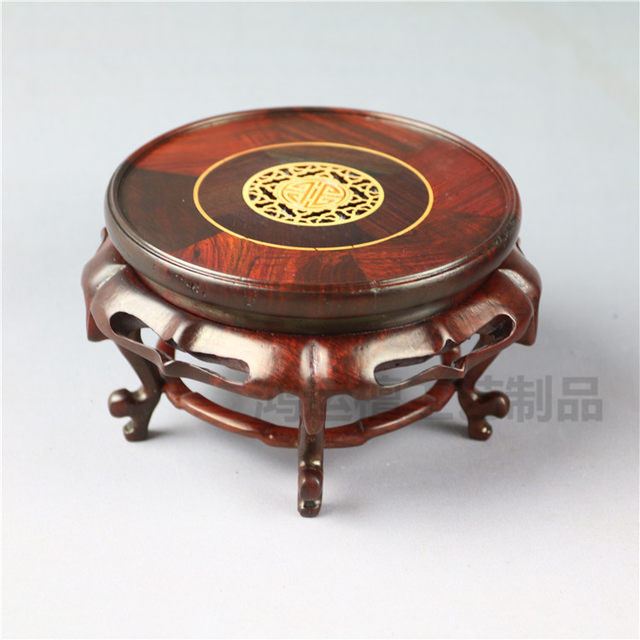 Solid wood round bonsai jade vase