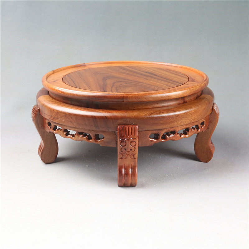 实木圆形花瓶盆景鱼缸摆件酒坛佛像茶壶奇石工艺品托架底座木雕,淘宝优惠券,粉丝福利购,淘宝优惠卷