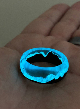 情侣树脂实木原创设计山川戒指