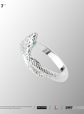 猫咪小蛇戒指女时尚个性冷淡风食指戒气质网红送闺蜜开口指环