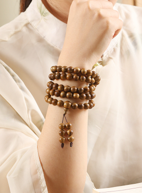 文莱沉香木手串108颗念珠佛珠