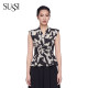 Antique 26 new summer style shopping mall ຄໍ V ບ່າກວ້າງ sleeveless top ມີຮູບແບບດຽວກັນ niche ຜູ້ອອກແບບ