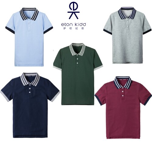 伊顿纪德校服男女童珠地网眼条纹短袖T恤16T056/16T052/16T055惠G - 图2