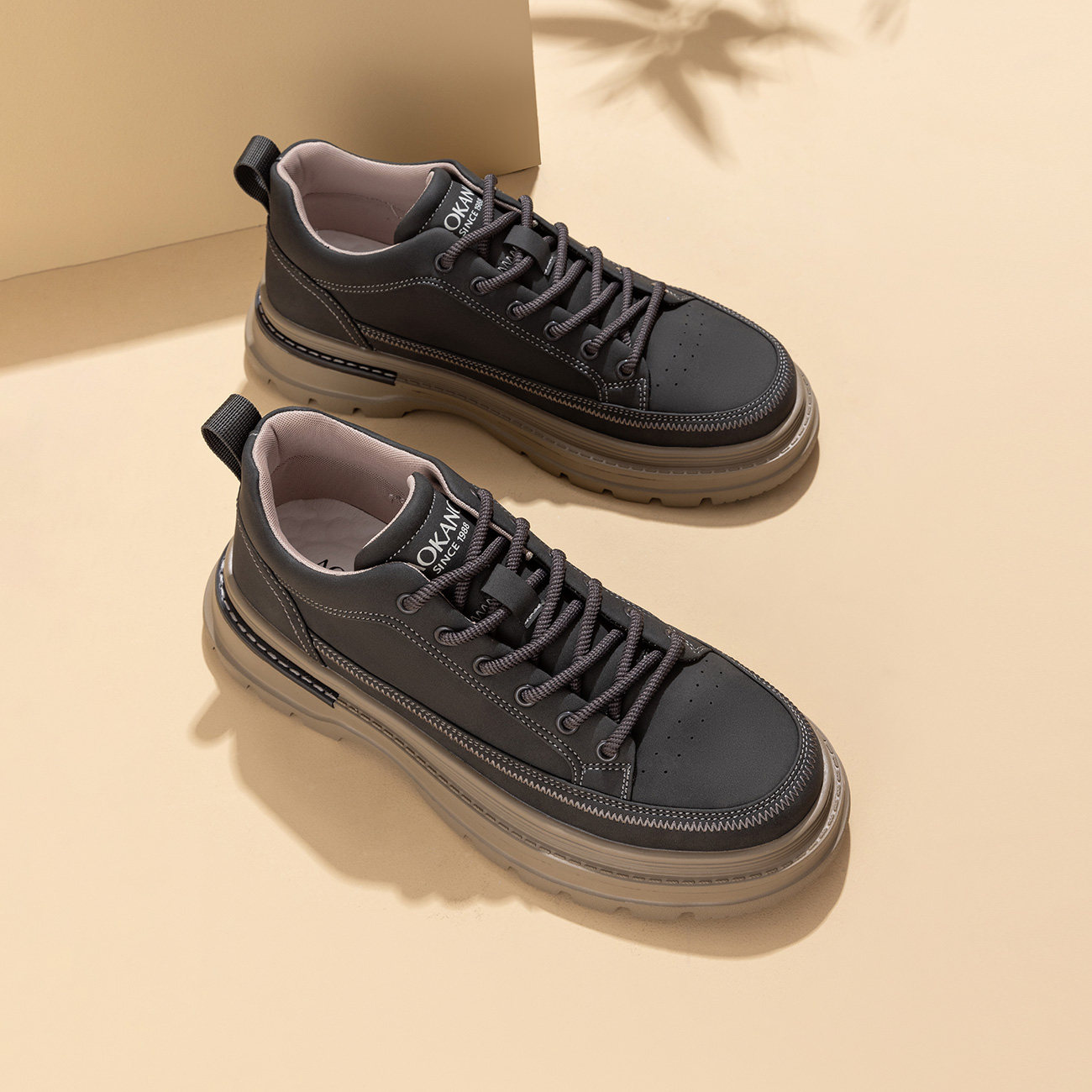 奥康男鞋春秋季中帮复古工装鞋男舒适百搭运动厚底增高休闲鞋潮流,淘宝优惠券,粉丝福利购,淘宝优惠卷