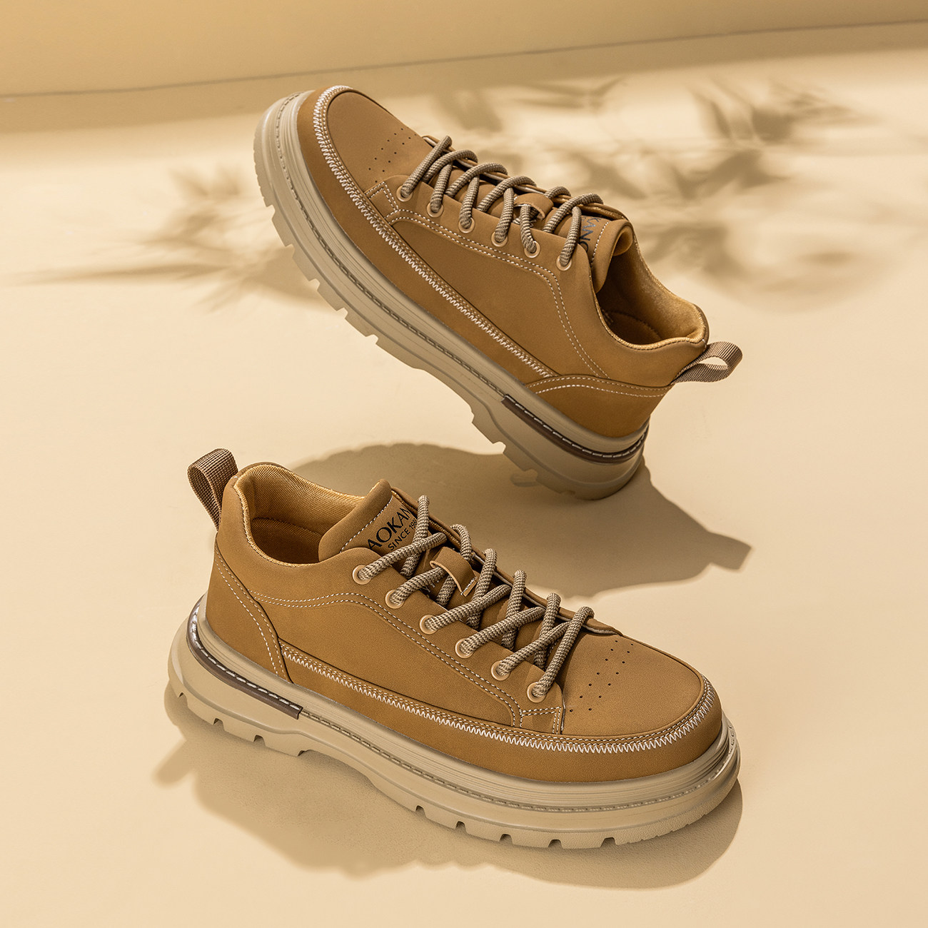 奥康男鞋春秋季中帮复古工装鞋男舒适百搭运动厚底增高休闲鞋潮流,淘宝优惠券,粉丝福利购,淘宝优惠卷