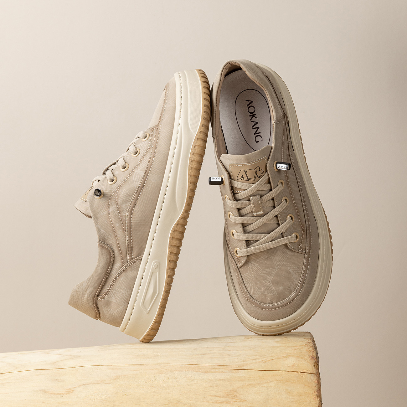 奥康 男鞋春秋季新款休闲板鞋厚底增高圆头通勤简约时尚运动鞋,淘宝优惠券,粉丝福利购,淘宝优惠卷