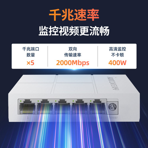 水星poe交换机监控专用4/5/6/8/10/16/24口百兆千兆48V国标交换器ap家用高速网络海康大华摄像头网线供电模块 - 图0