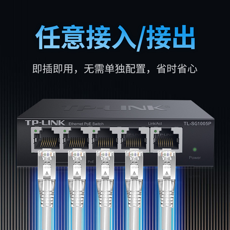 TP-LINK 千兆POE交换机 4口5口8口16口24口标准48V光纤网线供电模块AP交换器监控专用国标支持海康大华摄像头 - 图2