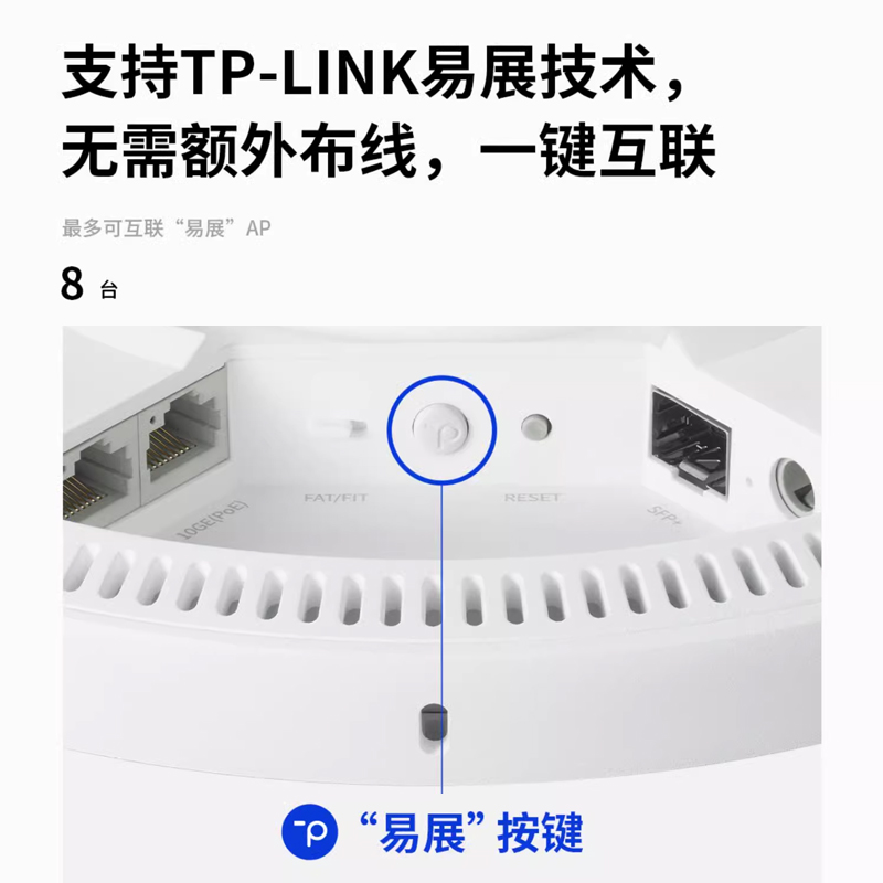 TP-LINK新品WiFi7无线ap吸顶BE5100双频全屋wifi路由器2.5G超千兆poe网线供电tplink 7AP5100HC-PoE易展版 - 图2