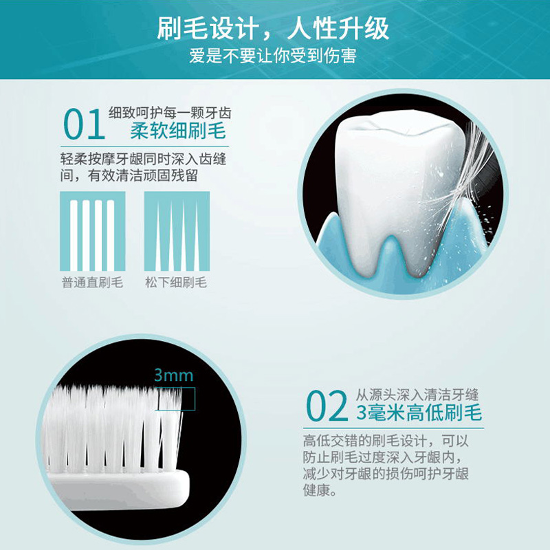 松下电动牙刷DM71/711/712原装替换刷头细小软刷毛两只装WEW0972 - 图1