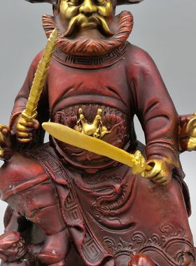 天师钟馗持剑镇宅赐福供奉坐像