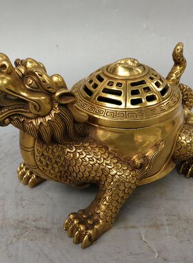 龙龟纯铜八卦招财摆件香薰炉