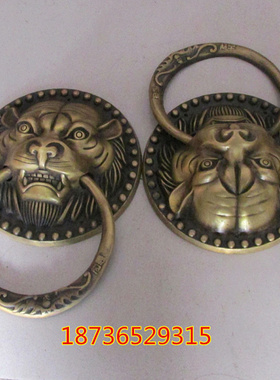 仿古做旧铜门环 纯铜虎头门环 门拉手 门扣 门把手镇宅风水铜器