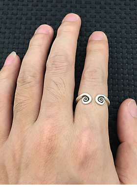 Born Free/奔放S925纯银饰品复古手工银紧箍咒戒指男女款开口指环