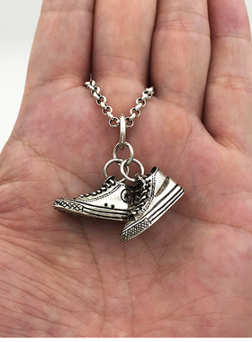 Born Free/奔放S925纯银饰品泰银复古个性嘻哈潮人运动滑板鞋吊坠