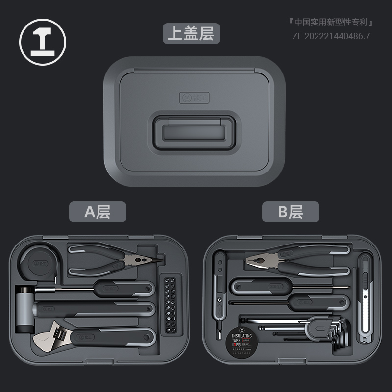 能工盒子家用工具箱电动工具螺丝刀套装家庭五金维修多功能组合装 - 图1