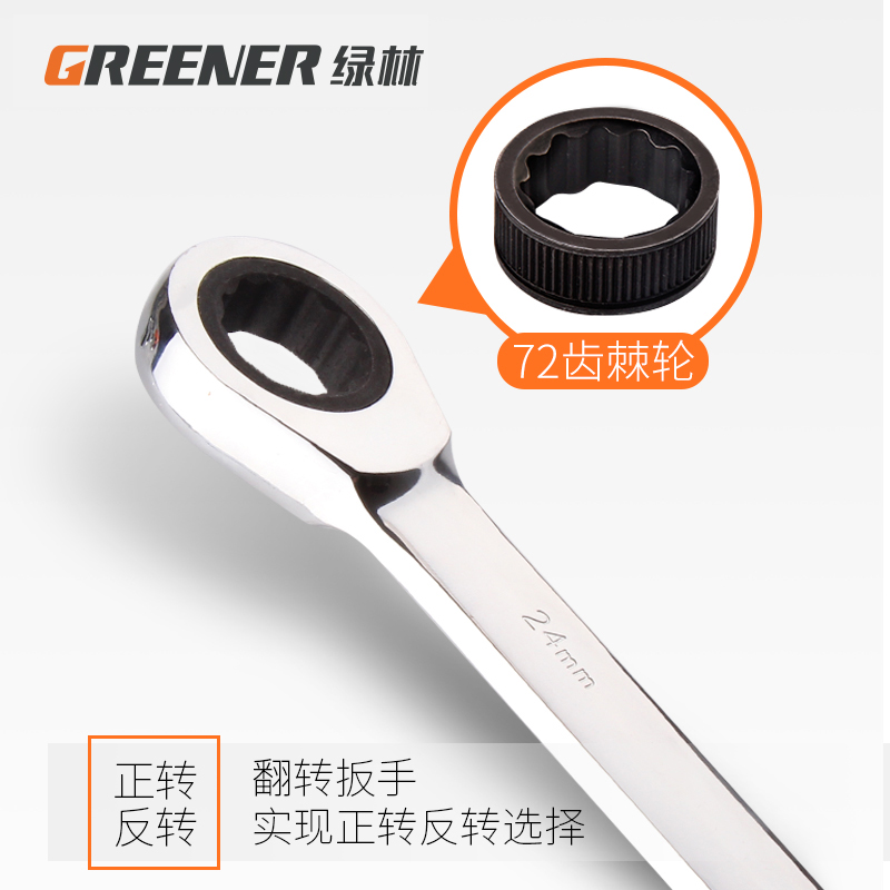 绿林双头棘轮扳手快速扳手工具快速板手套装两用双向梅花扳手汽修-图2