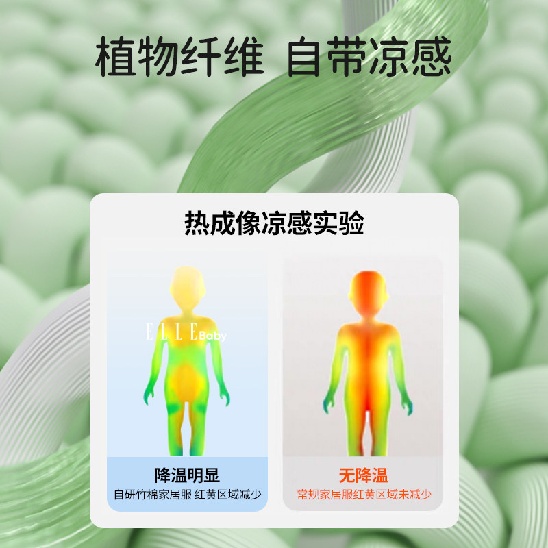 ELLE baby宝宝睡裙2025夏季新款竹棉A类儿童女童女孩男童连体睡衣,淘宝优惠券,粉丝福利购,淘宝优惠卷
