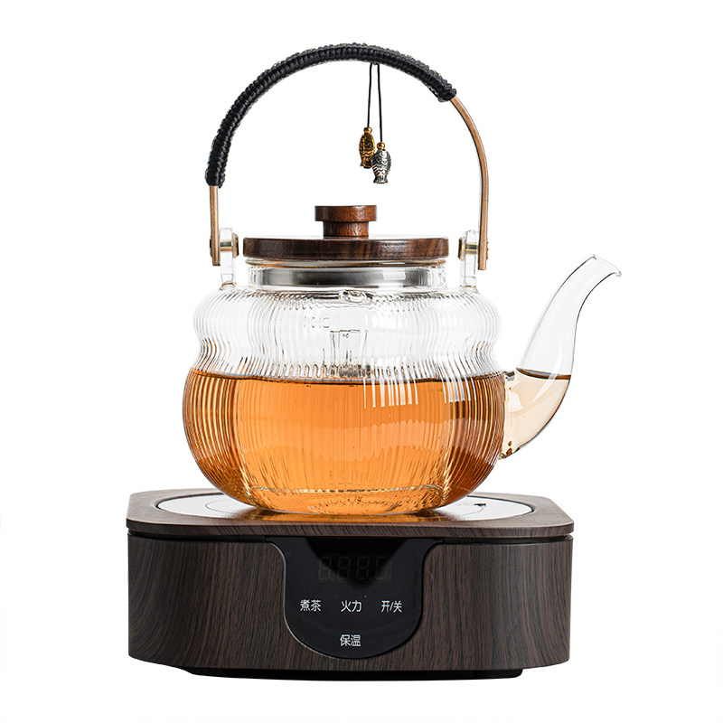 君器冬天围炉煮茶电陶炉煮茶器耐热玻璃煮茶壶小型蒸煮两用养生壶