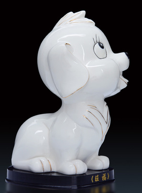 陶瓷小狗摆件可爱客厅办公室