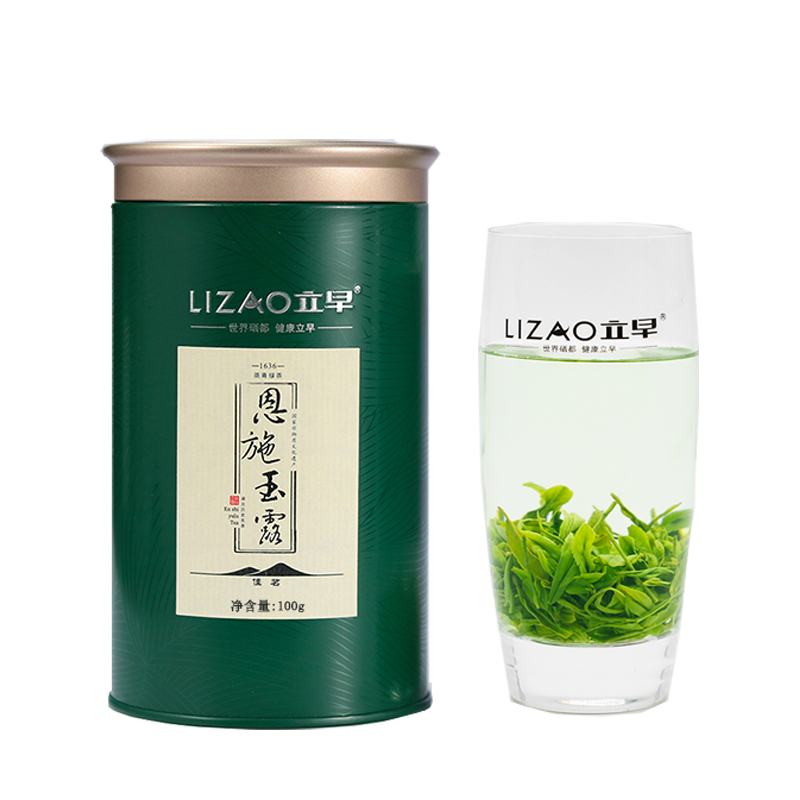 湖北恩施玉露2024春茶明前新茶特级嫩芽蒸青含硒绿茶100g包装罐装-图3