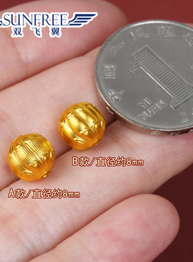 黄金古法加厚莲花隔珠转运珠足金999手串链南瓜珠男女路路通配饰