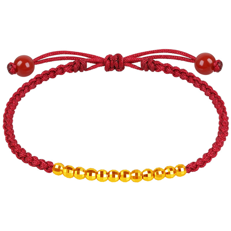 超闪时尚小金珠手链足金999蹦迪珠串纯黄金散碎金子本命年DIY红绳,淘宝优惠券,粉丝福利购,淘宝优惠卷