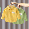 Shipping insurance included, boys' pure cotton long-sleeved shirt