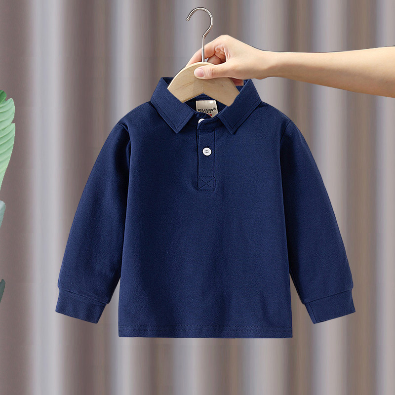 男童长袖POLO衫2025春季新款儿童纯色棉质休闲T恤打底衫上衣洋气,淘宝优惠券,粉丝福利购,淘宝优惠卷