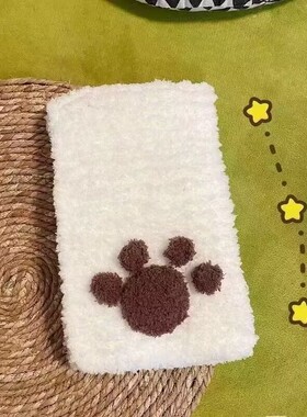 帕恰狗围巾毛线手工diy编织材料包珊瑚绒猫爪围巾毛线自织送男女