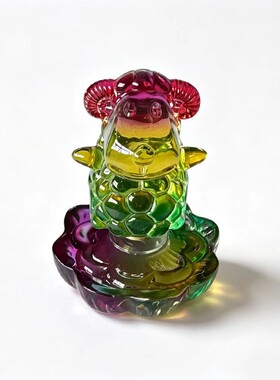 水晶旋转12十二生肖鼠牛虎兔龙蛇马羊猴鸡狗猪工艺品属相装饰摆件