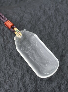 善财童子琉璃吊坠随身开招财童子佛过像项链挂件光龙子护法饰品