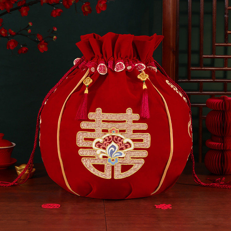 结婚聚宝盆袋喜盆红色包裹布新娘女方娘家陪嫁包袱皮婚庆用品大全,淘宝优惠券,粉丝福利购,淘宝优惠卷