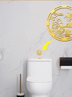 荷花锦鲤金属贴卫生间墙贴饰门对门家居通用版金属贴莲花贴荷花贴