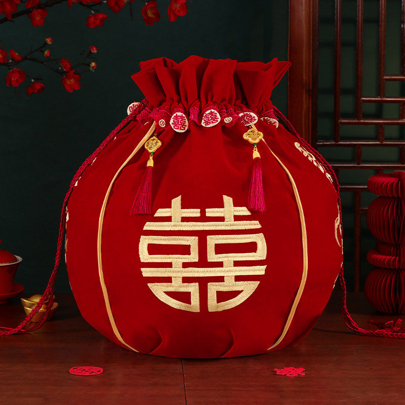 结婚聚宝盆袋喜盆红色包裹布新娘女方娘家陪嫁包袱皮婚庆用品大全,淘宝优惠券,粉丝福利购,淘宝优惠卷