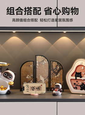 新中式入户玄关摆件肉桂生财进门口客厅装饰品高级感软装家居好物