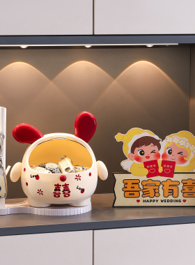 墩墩狗钥匙收纳盒玄关摆件进门口客厅鞋柜装饰高级感乔迁入宅礼物