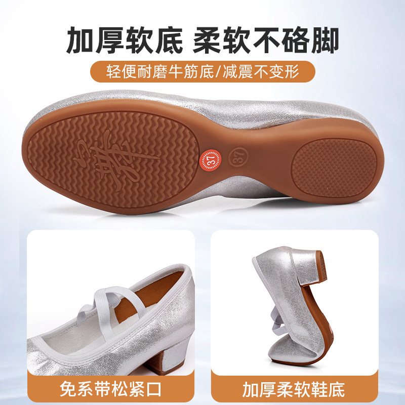 专业舞蹈鞋女士室外穿牛筋底成人银色帆布广场舞鞋跳舞不累脚新款,淘宝优惠券,粉丝福利购,淘宝优惠卷