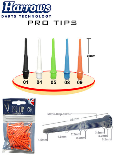 HARROWS|哈路士 PRO TIP 可替换软式飞镖针|飞镖尖|飞镖头 - 图1