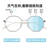 Radiation-proof retro polygon irregular color change anti-blue light degree myopia glasses women goggles frame men