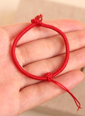 宝宝手编绳手链婴儿红绳