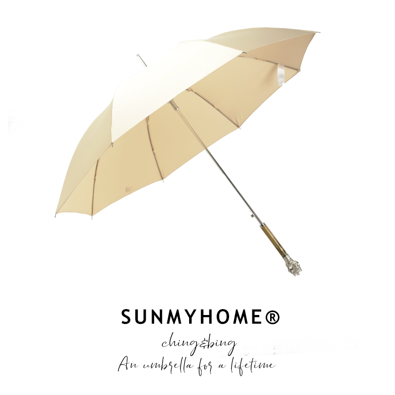 SUNMYHOME®玳瑁色银狮子雨伞长柄超大商务男女潮流复古创意晴雨伞 - 图3