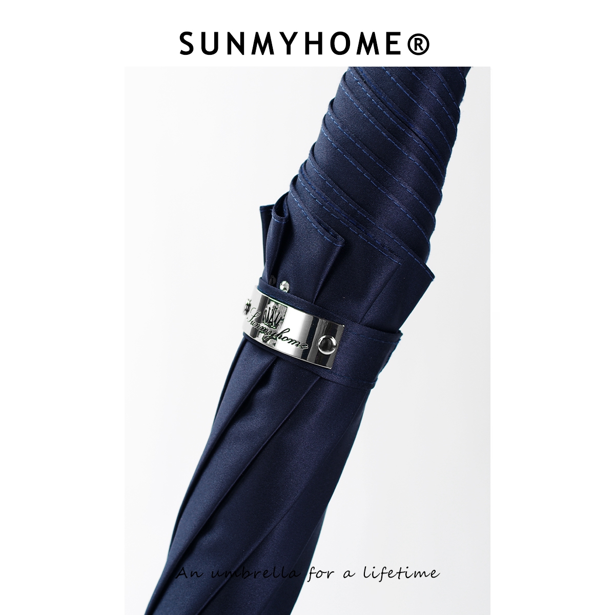 SUNMYHOME®蓝色星河满天星宝石长柄晴雨伞男绅士复古自动商务伞