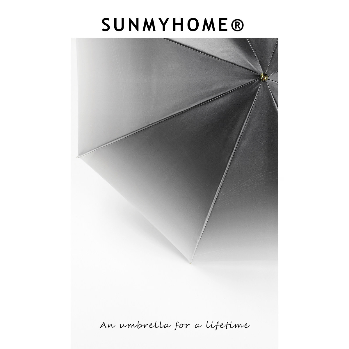 SUNMYHOME®高级灰渐变晴雨两用伞女防晒防紫外线长柄伞古典轻奢伞 - 图2