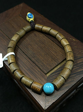 柬埔寨桶珠老料沉香手串男女款情侣佛珠手链饰品复古盘玩现货串珠