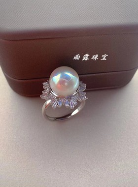 南洋贝壳珍珠正圆强光女雪花