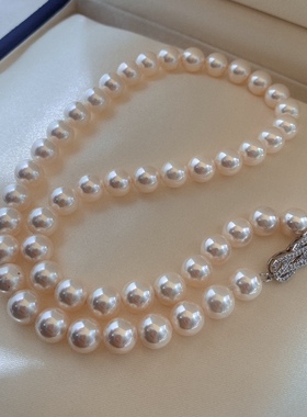 南洋母贝樱花粉仿ak珍珠锁骨项链