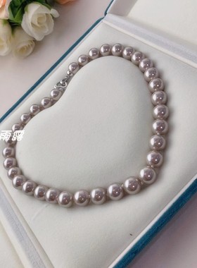 母贝珍珠浅咖色12mm正圆锁骨项链
