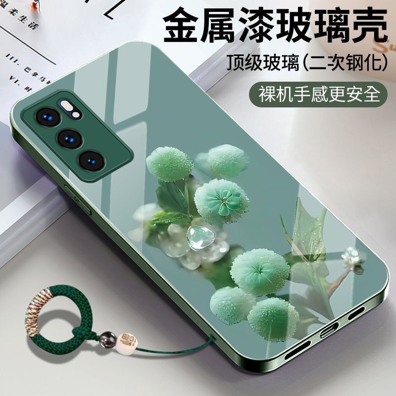 七彩花朵适用oppoReno6手机壳新款reno6pro创意时尚个性reno5高级感reno4pro玻璃5por全包镜头潮牌4se保护套 - 图1