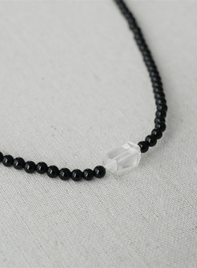 原创黑玛瑙月光石项链轻奢